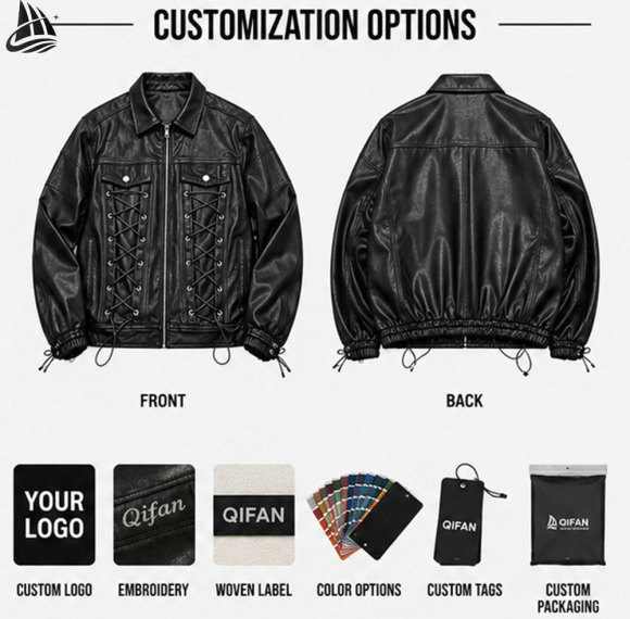 Custom Punk Style Racing Leather Jacket