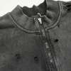 Custom Quarter Zip Torn Distressed Sweatshirt