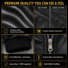 Custom Black PU Leather Bomber Jacket