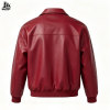Custom Zip Up Red Biker Leather Jacket