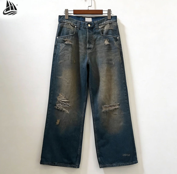 Custom Pocket Style Street Distressed Retro Jeans