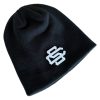 Custom Logo Black Knit Beanie with Folded Cuff Wholesale