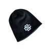 Custom Logo Black Knit Beanie with Folded Cuff Wholesale