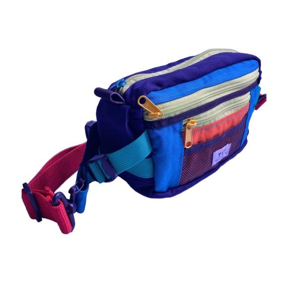 TIT Three-Color Block Waist Bag with Webbing Straps