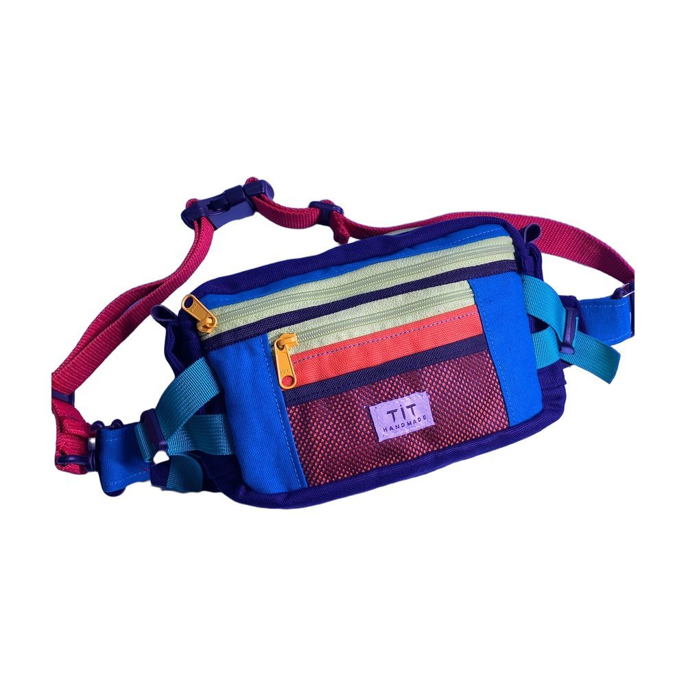 TIT Three-Color Block Waist Bag with Webbing Straps wholesale