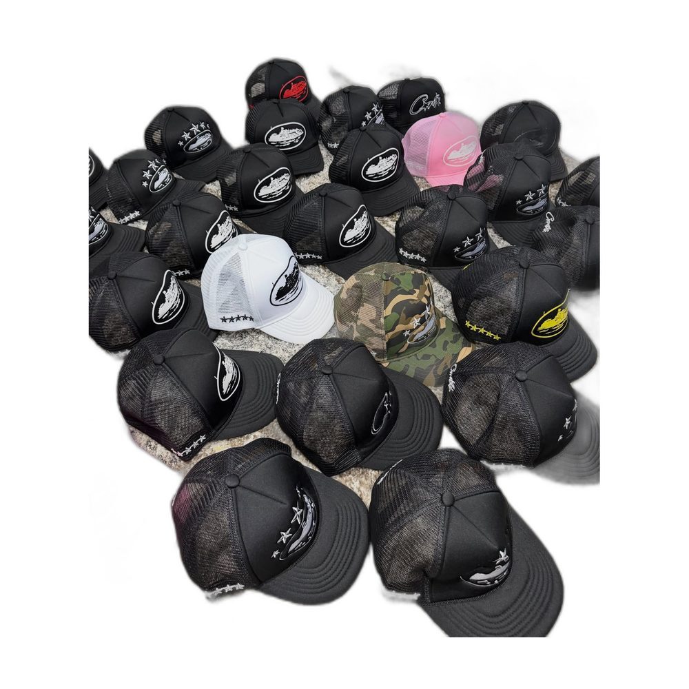 Custom Embroidered Yacht Trucker Cap Black White wholesale