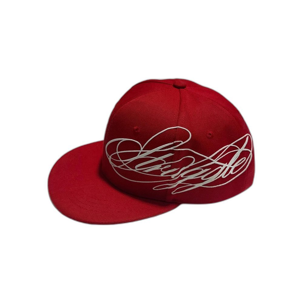 Struggle Cursive Embroidery Snapback Cap Camo Red wholesale