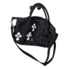 Custom Cross Embellished Black Handbag Shoulder Bag