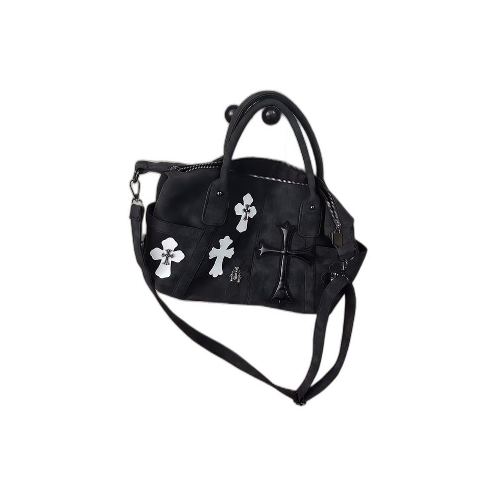 Custom Cross Embellished Black Handbag Shoulder Bag wholesale