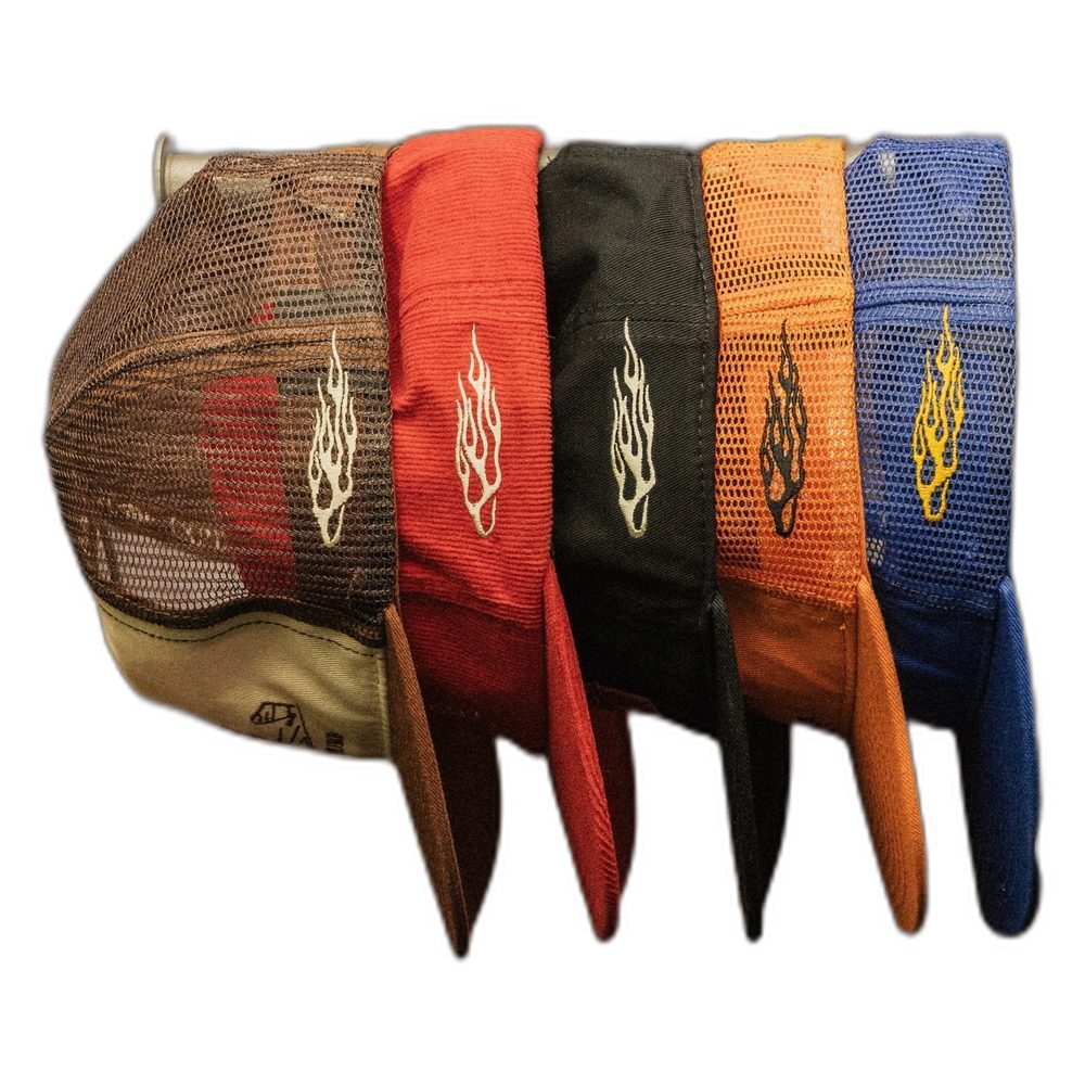 Custom Flame Embroidery Trucker Cap 5 Colors wholesale