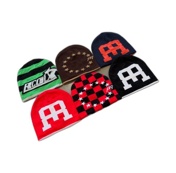 Custom M Logo Knit Beanie Multi Color Wholesale