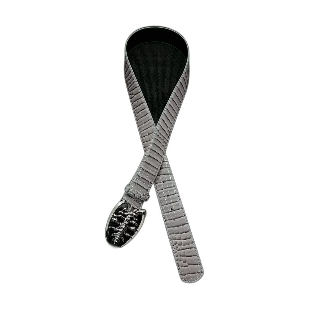 Custom Crocodile Embossed Belt with Skull Buckle wholesale