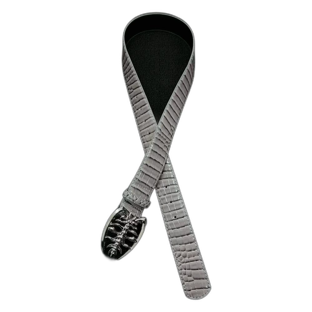 Custom Crocodile Embossed Belt with Skull Buckle wholesale
