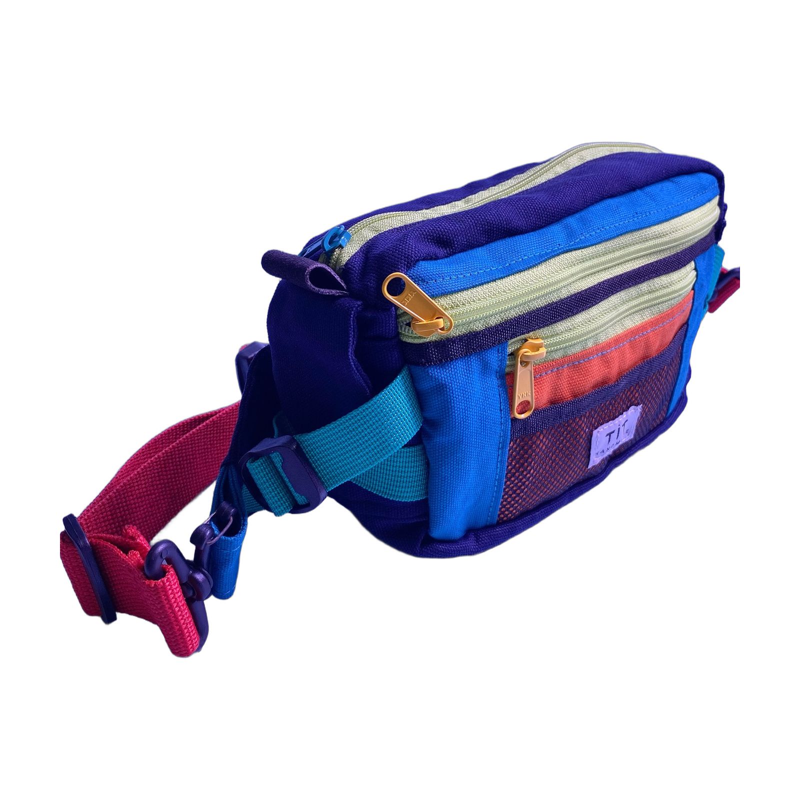 TIT Three-Color Block Waist Bag with Webbing Straps from the INFULLSAIL streetwear range