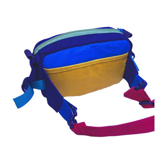 TIT Three-Color Block Waist Bag with Webbing Straps