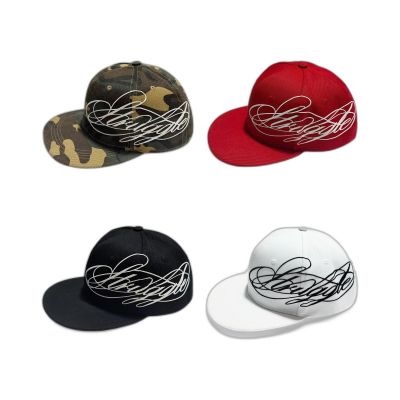 Struggle Cursive Embroidery Snapback Cap Camo Red