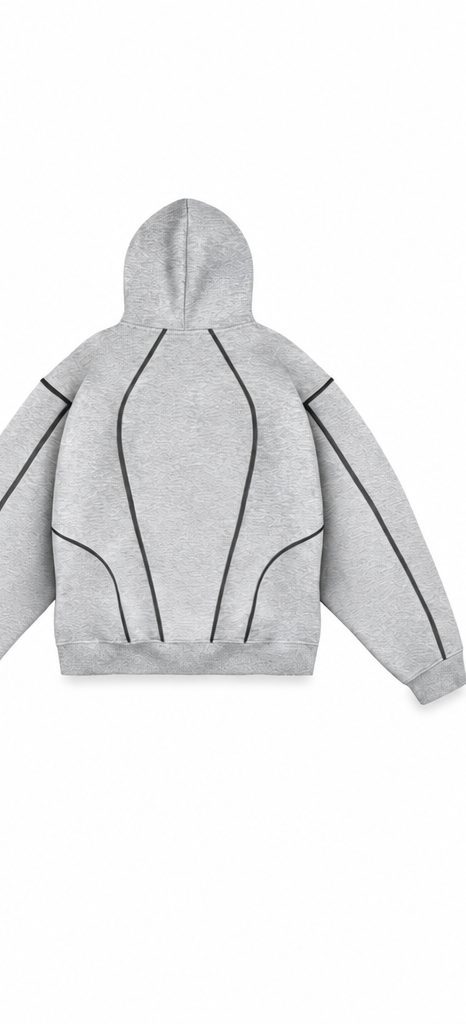 Custom Light Grey Zip-Up Hoodie Wholesale wholesale