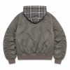 Custom Hooded MA-1 Bomber Jacket with Check Lining Wholesale