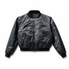 Custom Glossy Black Bomber Jacket Wholesale