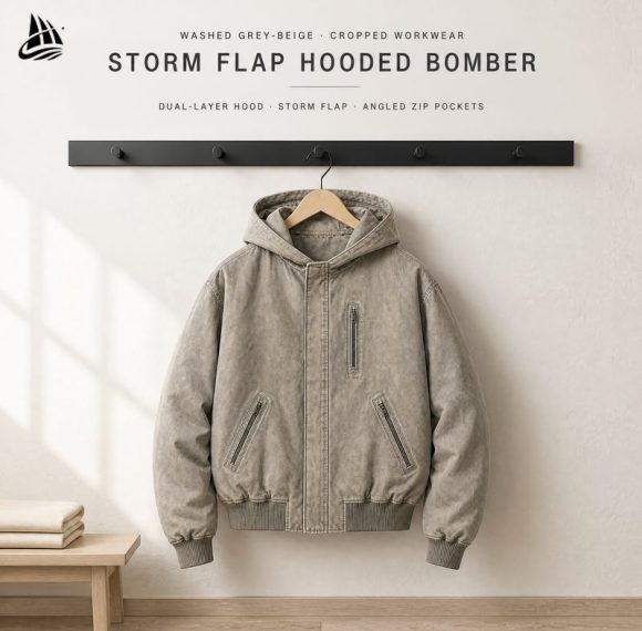 Custom Heavy Wash Hooded Utility Jacket Wholesale