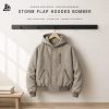 Custom Heavy Wash Hooded Utility Jacket Wholesale