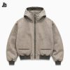 Custom Washed Hooded Utility Jacket with Zip Pockets Wholesale
