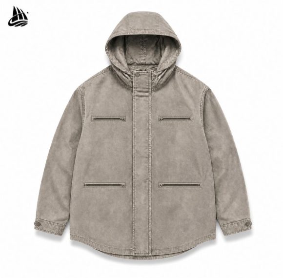 Custom Longline Hooded Utility Jacket Wholesale
