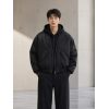 Custom Black Detachable Hood Bomber Jacket Wholesale