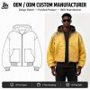 Custom Washed Yellow Hooded Utility Jacket Wholesale