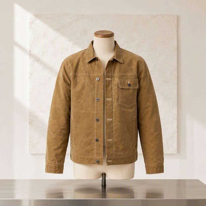Custom Washed Canvas Trucker Jacket Wholesale wholesale