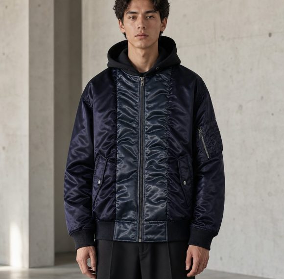 Custom Glossy Quilted Hooded Bomber Jacket Wholesale