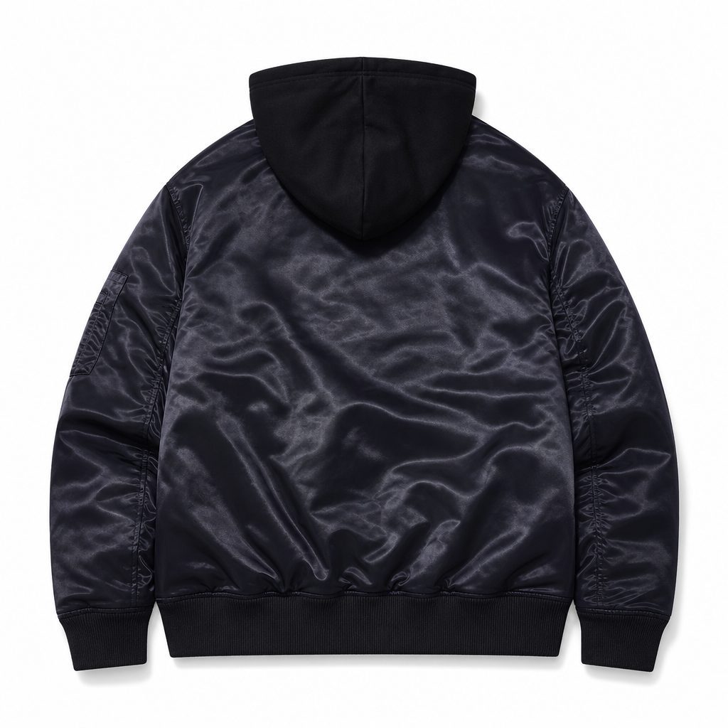 Custom Glossy Quilted Hooded Bomber Jacket Wholesale wholesale