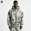 Custom Acid Wash Hooded Denim Jacket Wholesale