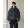 Custom Brushed Denim Hooded Jacket with Horn Buttons Wholesale