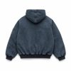 Custom Brushed Denim Hooded Jacket with Horn Buttons Wholesale