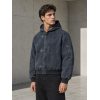 Custom Brushed Denim Hooded Jacket with Horn Buttons Wholesale