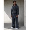 Custom Washed Studded Hooded Zip Jacket Wholesale