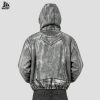 Custom Acid Wash Hooded Denim Jacket with Contrast Hood Lining Wholesale