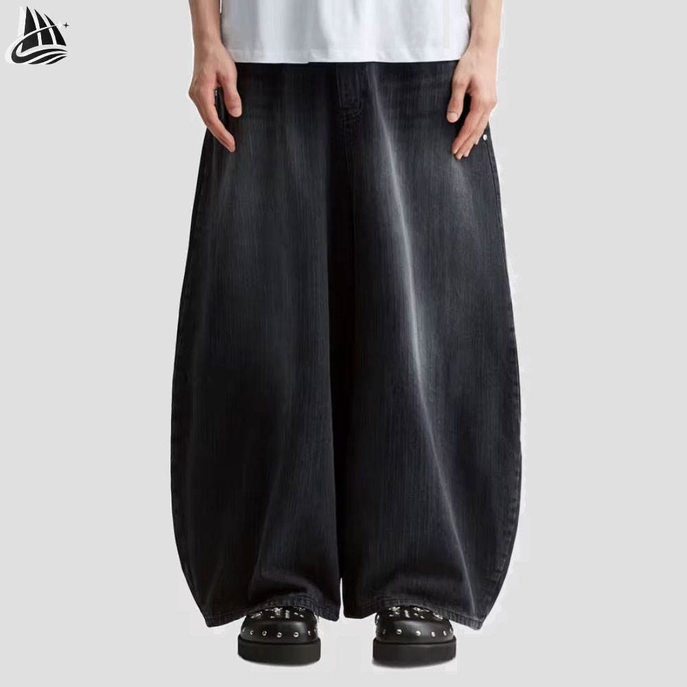 Custom Washed Wide-Leg Jeans Wholesale wholesale