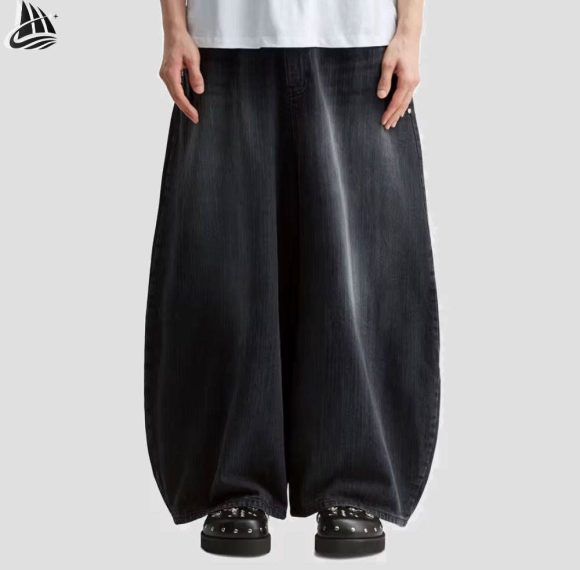 Custom Washed Wide-Leg Jeans Wholesale