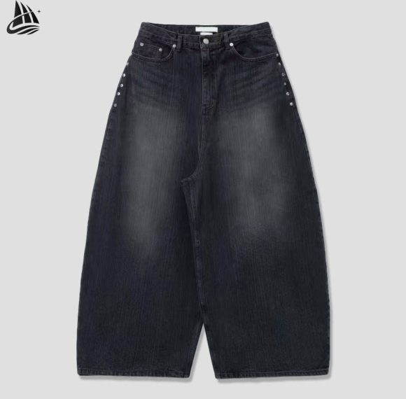 Custom Washed Wide-Leg Jeans Wholesale