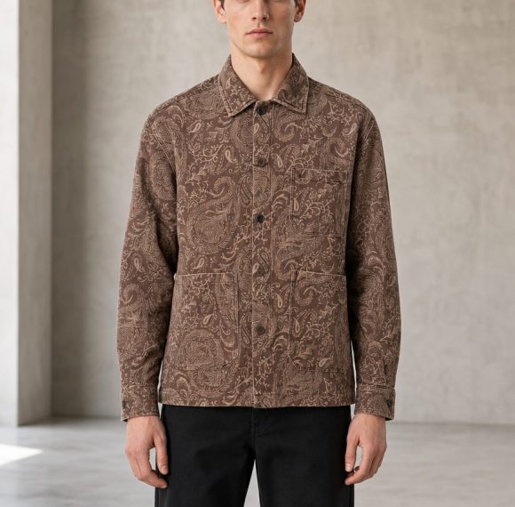 Custom Paisley Jacquard Overshirt Wholesale