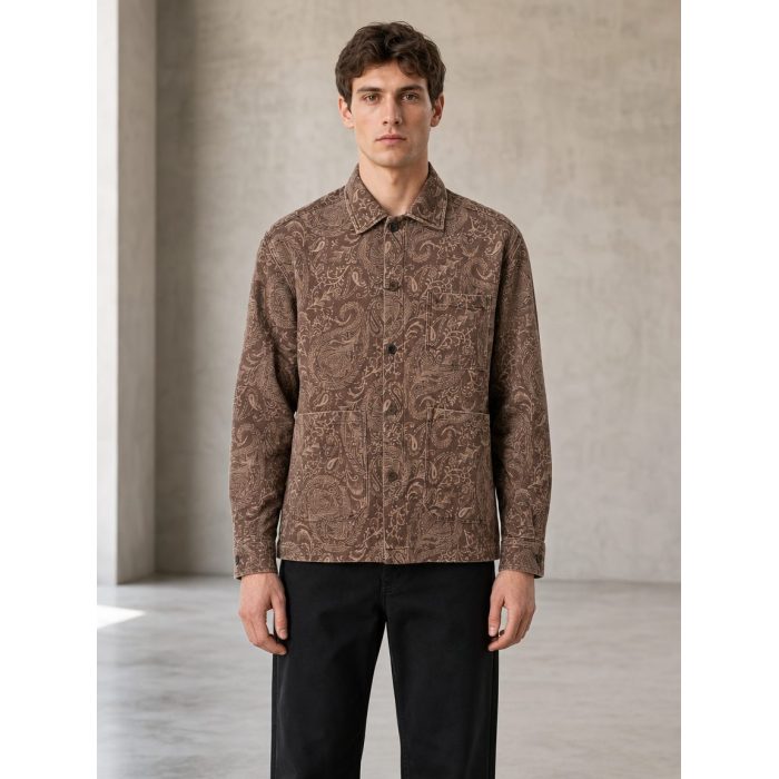 Custom Paisley Jacquard Overshirt Wholesale