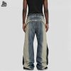 Custom Deconstructed Two-Tone Denim Pants Wholesale
