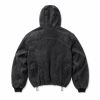 Custom Acid Wash Hooded Jacket with Patch Pockets Wholesale