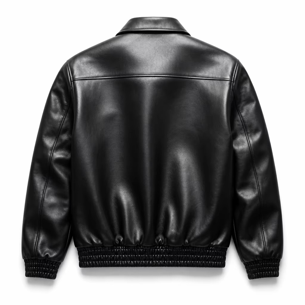 Vintage Embossed PU Leather Moto Jacket detail