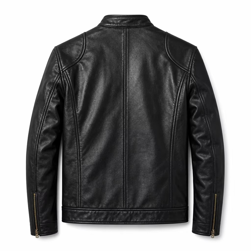 Custom Winter Black Racing Motorcycle Leather Jacket