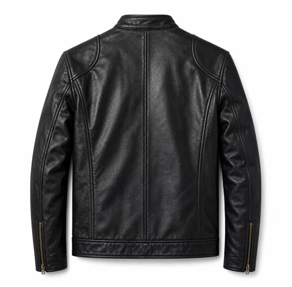 Custom Winter Black Racing Motorcycle Leather Jacket