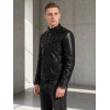 Custom Winter Black Racing Motorcycle Leather Jacket