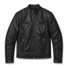 Custom Winter Black Racing Motorcycle Leather Jacket